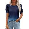 Женские повседневные топы с коротким рукавом и круглым вырезом с принтом, туники, рубашки, летняя одежда
