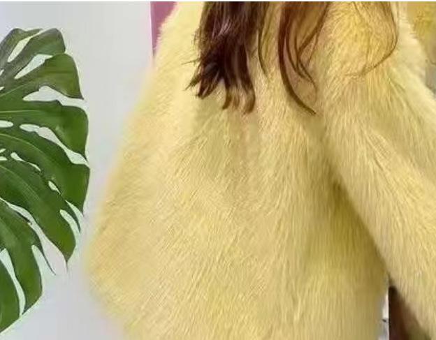 Новая искусственная лисья шерсть тканая с капюшоном рукав летучая мышь длинный рукав тонкий искусственный мех шуба женская