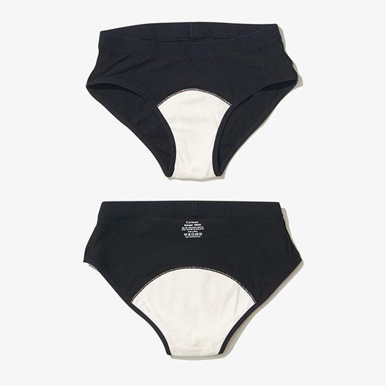 [Сертификация Министерства по безопасности пищевых продуктов и лекарственных средств] Органические менструальные трусы CyClean Hip Hugger Абрикос/Черный