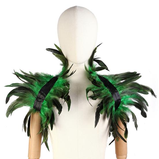 Faux Feather Shawl Shoulder Wrap Cape Soft Adjustable Retro Gothic Collar Cosplay Party Stage Performance Faux Feather Scarf Dancer Costume