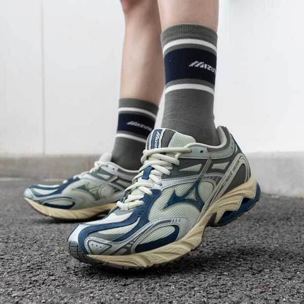 Mizuno Wave Orion Удобные Универсальные Нескользящие Прочные Низкие Повседневные Кроссовки Унисекс Ретро-Синие D1GH232102