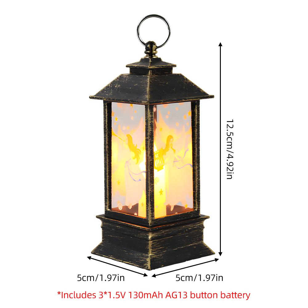 Уличный Рождественский Фонарь на Батарейках Светящийся Маленький Ветровой Фонарь Олень Снеговик Ангел Санта Клаус Рождество