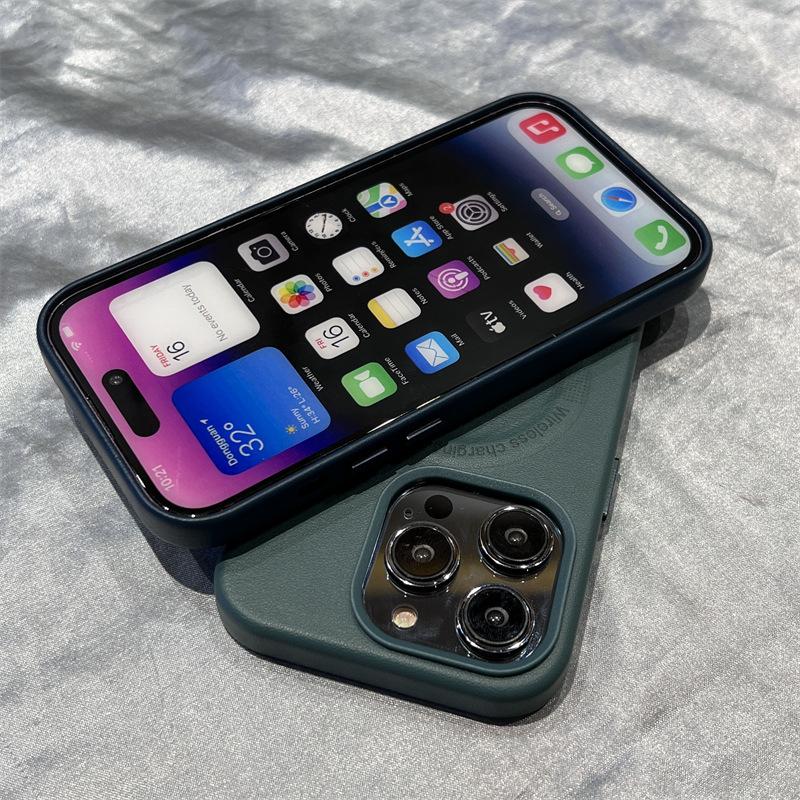 MagSafe Magnetic Charging Leather Suitable for Apple 16Pro Mobile Phone Case IPhone 15 Protection Case