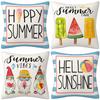 New Colorful Summer Print Letter Linen Pillowcase Living Room Sofa Cushion Pillowcase Home Cushion
