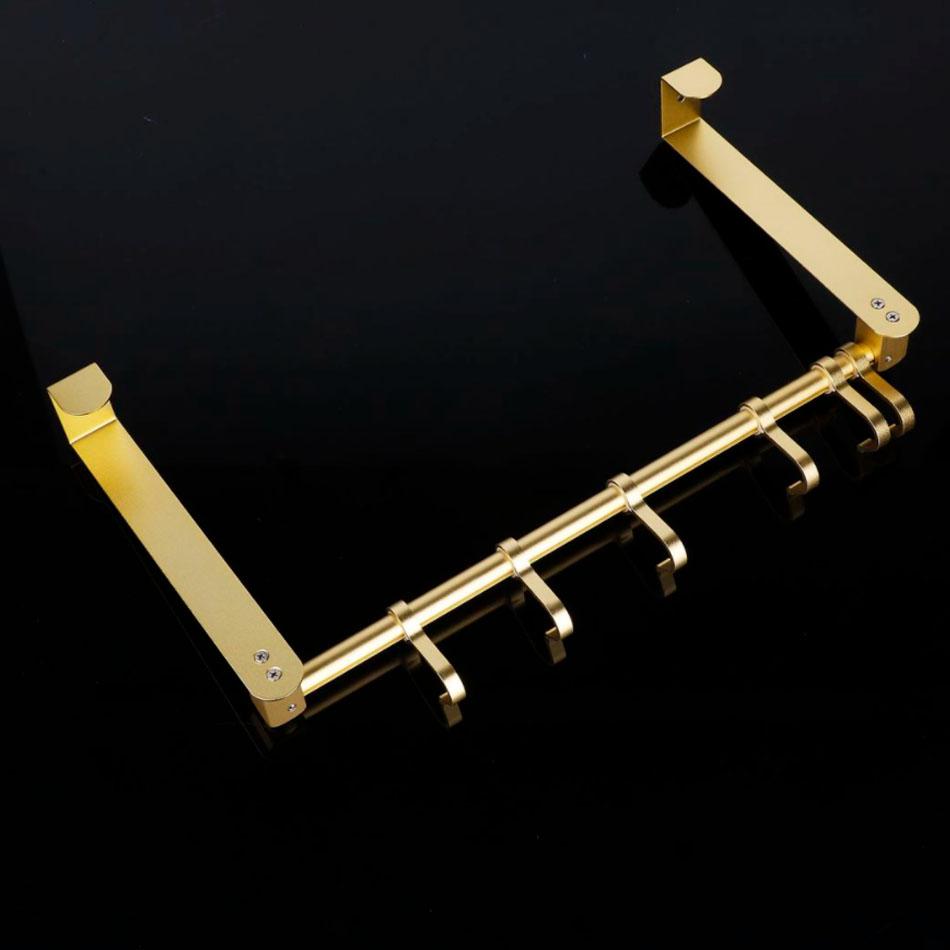 Алюминиевый дверной крючок матовый золотой черный серебристый съемный ряд настенный крючок 6 для ванной комнаты кухни домашний декор металлический держатель для полотенец