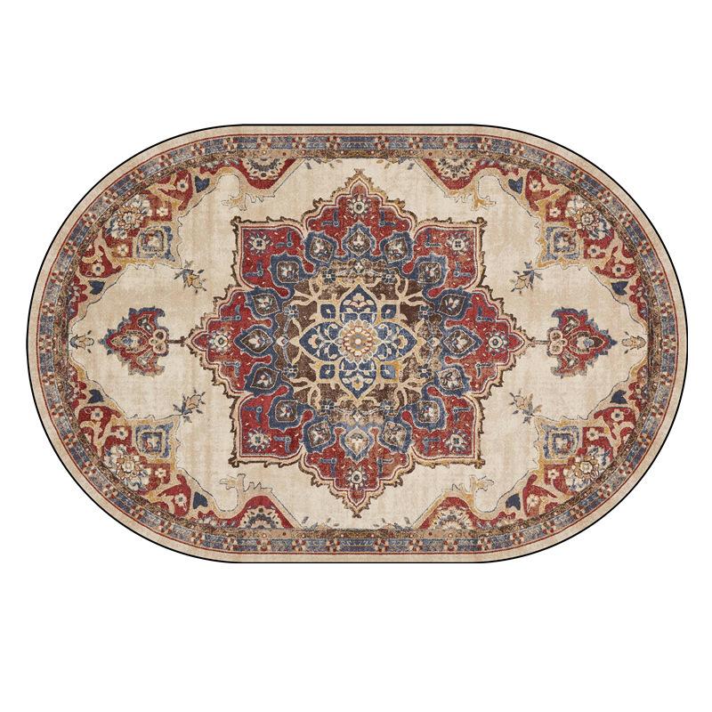 Persian Style Oval Carpet Living Room Sofa Carpet Bohemian Homestay Floor Mat Sofa Carpet