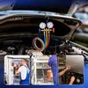 Freon R134A Refrigerant Diagnostic Manifold Gauge Set with Hose and Hook - Professional 3 Way AC Tool for R12 R22 R404A R134A