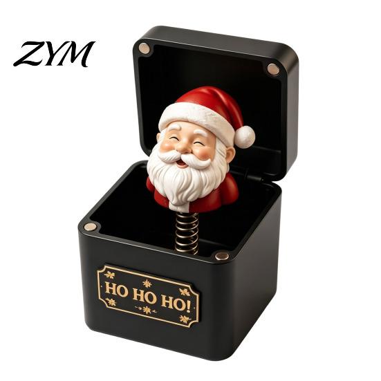 Xmas Gift for Family And Friends 3D Printed Christmas Pop-Up Magic Box with Spring Action, Elements/Angel/Star Holiday Desktop Decoration Ornaments,