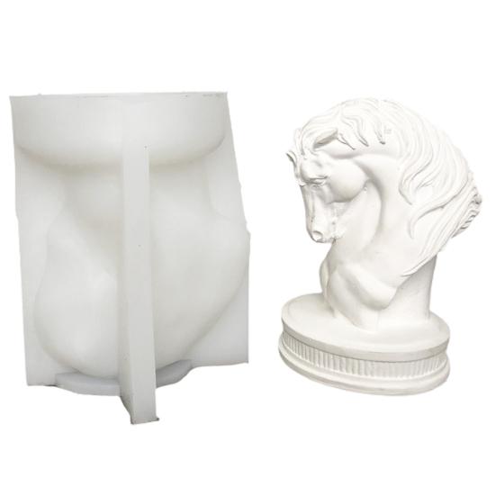 Скульптура головы лошади, силиконовая форма, Нелипкая многоразовая 3D голова лошади, свеча, пластырь, художественное изготовление из смолы, сделай сам