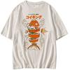 Japanese Style Pokemon King Carp Magikarp Sushi Sashimi Short Sleeved Pure Cotton T-shirt Loose Men's and Women's Summer Tops