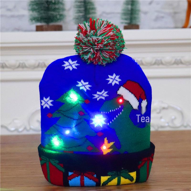 LED Light-Up Knitted Christmas Hat for Adults & Kids - Festive Party Accessory