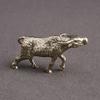 Solid Brass Buffalo Miniatures Figurines Living Room Desktop Ornaments Home Decor Lucky Chinese Animal Mascot  Creative Keychain