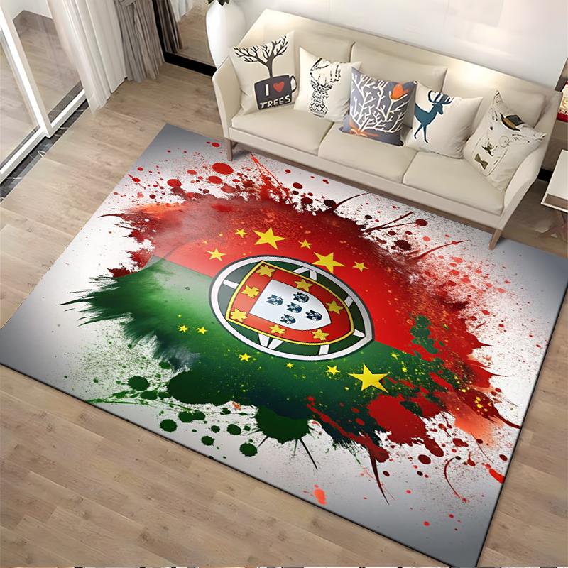 Portugal Flag Splash Designed floor mat, suitable as a non-slip mat for the living room or bedroom sofa