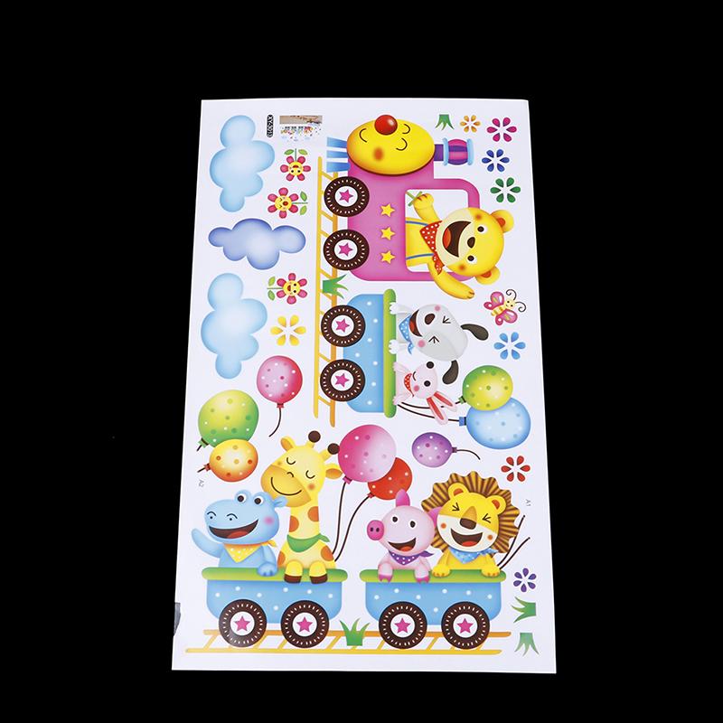 Animals Diy Train Wall Sticker For Kids Baby Room Nursery Home Decor Mural Art