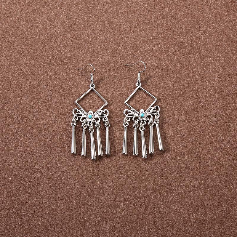 Серьги-кисточки в китайском дворцовом стиле в стиле ретро: Этнические тибетские серебряные украшения Ханфу