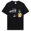 Week Evolution Jump Beer Mug Cartoon Cotton Unisex Tshirt Stick Figure Weekly Drinking Graphic Tops Funny Bar Lover Street Tees
