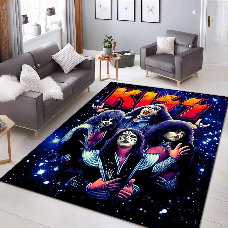 Kiss Band Carpet Office Decorative Carpet For Living Room Bedroom Door Mat Floor Rug Computer Chair Area Rug