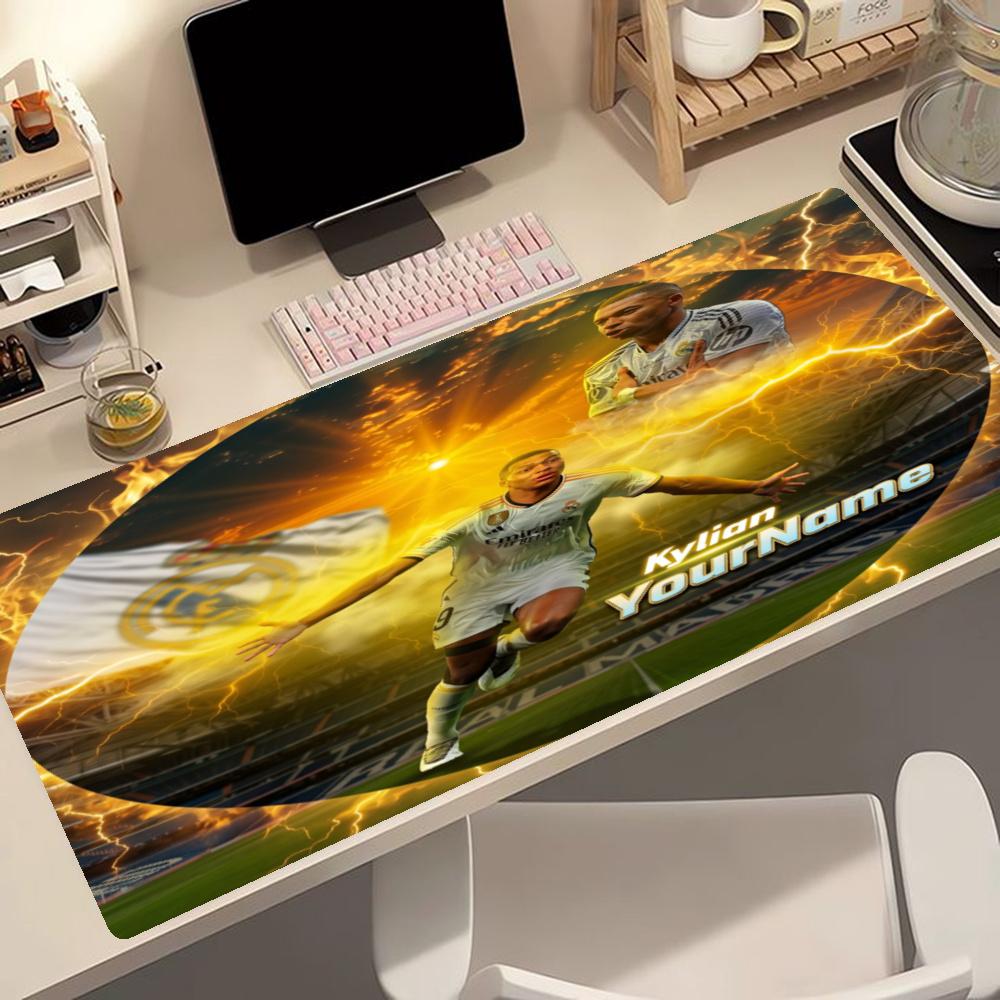 Mbappe Customizable Name Mouse Pad Gamer Mousepad Desktop Mouse Pad Nonslip Rubber Base Office Desk Accessory