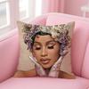 Bold Rap American Sexy Cool Singer CCardi B Cushion Cover Pillow Case Soft Skin Friendly Fabric  Concealed Zipper