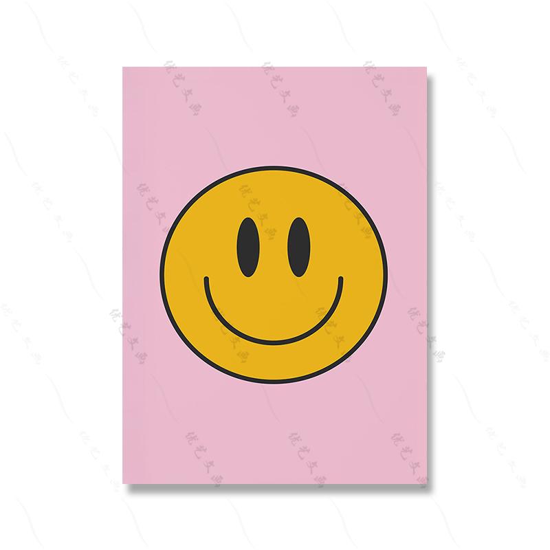 Dot Retro Aesthetic Wall Art Poster Print Cartoon Kids Style Cute Smiley Rainbow Canvas Painting Nursery Living Room Home Decor