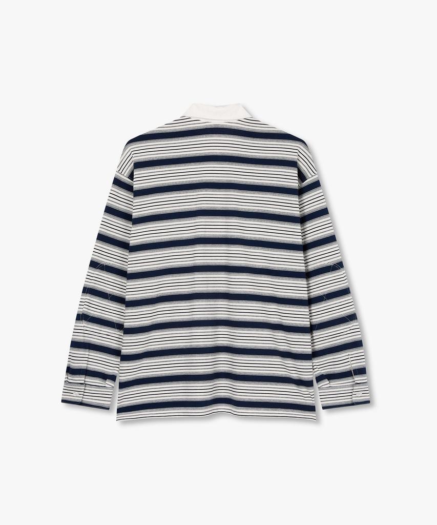 STUDIO TOMBOY [Men] Elbow Patch Rugby Polo Shirt_Navy 9156122111