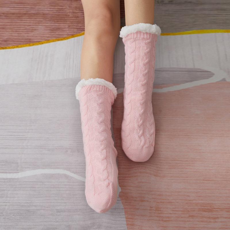 Носки-тапочки, рождественские носки, носки-ковры, женские осенне-зимние с бархатной средней трубкой