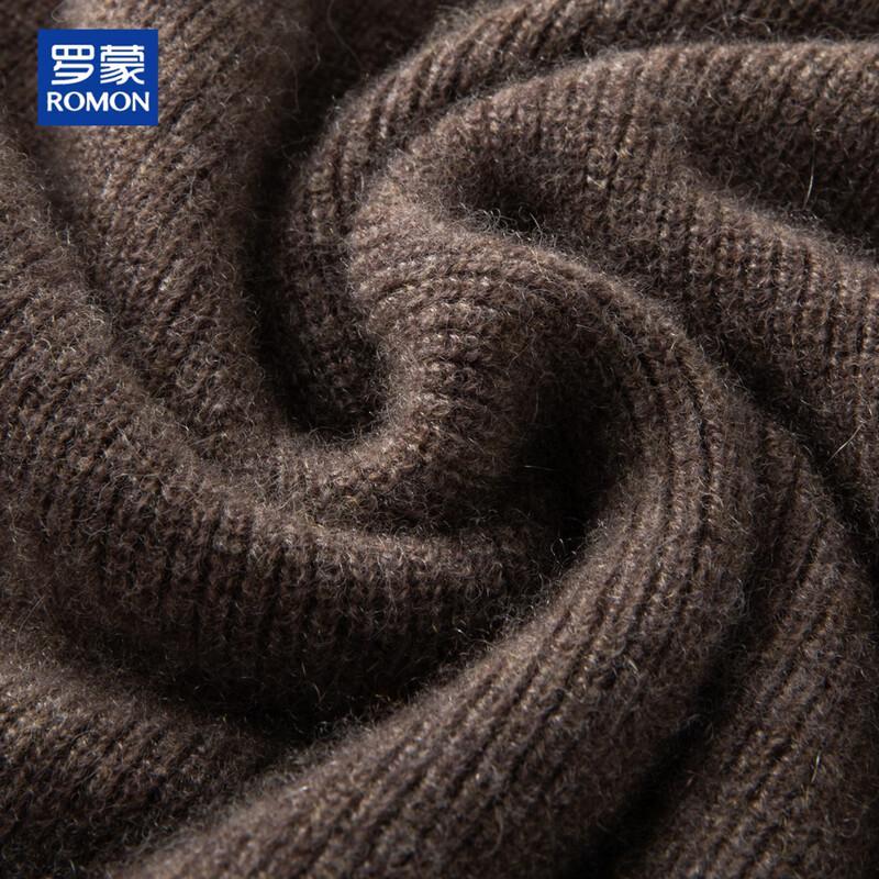 ROMON Men's Pure Cashmere Thickened Lapel Sweater