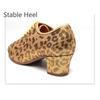 Fashion Golden Leopard Print Women Girls Latin Shoes Teacher Shoes Lace Up Modern Ballroom Jazz Practise Shoes 5CM Heel