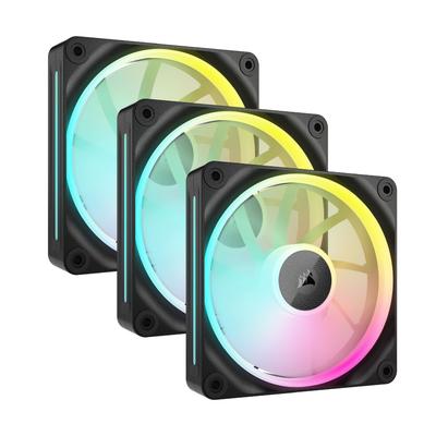 CORSAIR iCUE LINK LX120 RGB стартовый комплект 120 мм ШИМ вентилятор для корпуса ПК с двумя световыми контурами, тройной комплект, черный цвет CO-9051026-WW