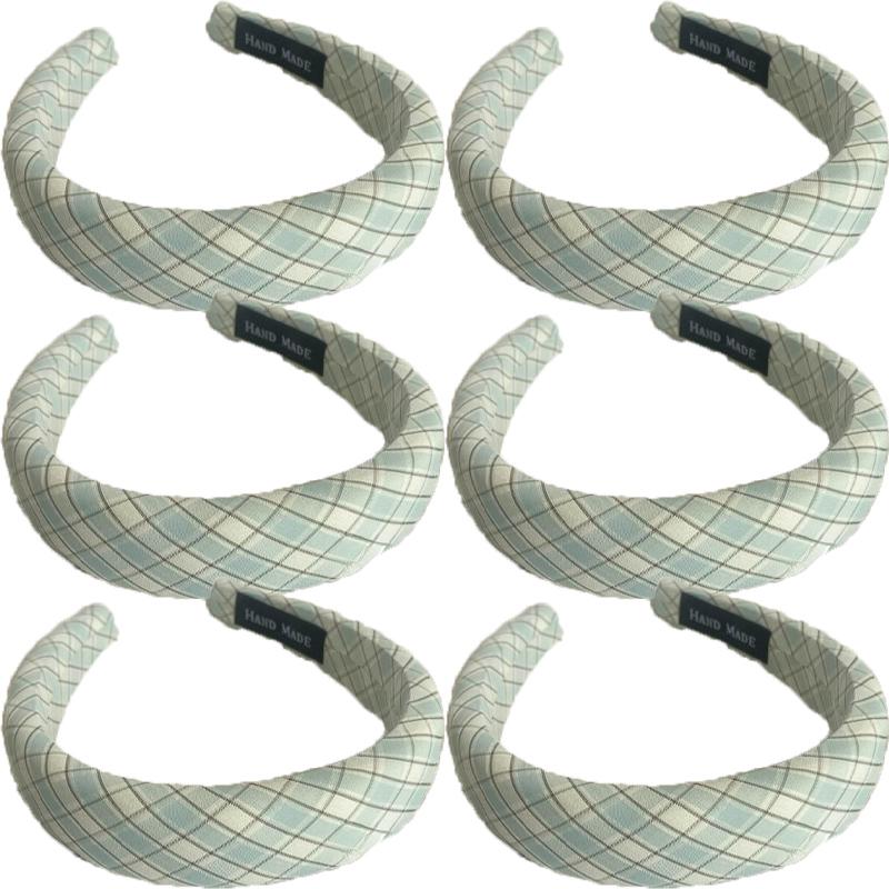 Cloth Plaid Sweet Headband Women's Korean Fashion Fresh Hair Band Outdoor Hair Accessories