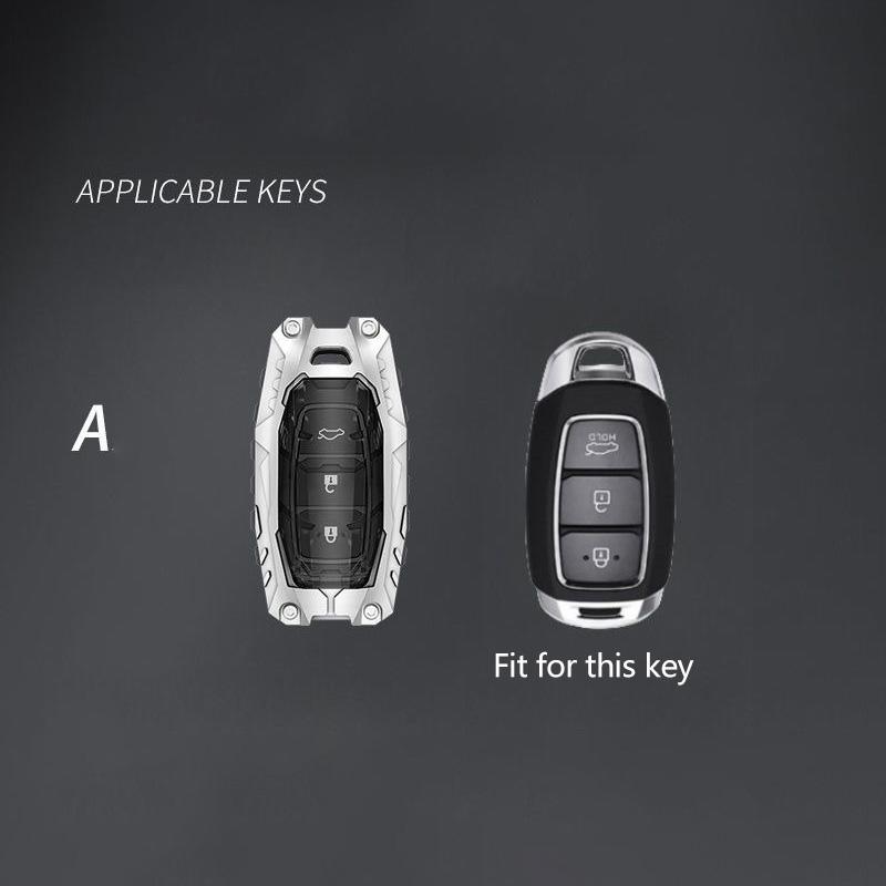 Чехол для брелока авто из цинкового сплава, подходит для Hyundai Kona, 3 кнопки, брелок, умный чехол, корпус, крепление корпуса, пульт, автоаксессуары