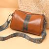 Exquisite Brown Leather Crossbody Bag With Embroidery Unique Strap Bohemian Style Shoulder Bags For Women Ethnic Design Purse