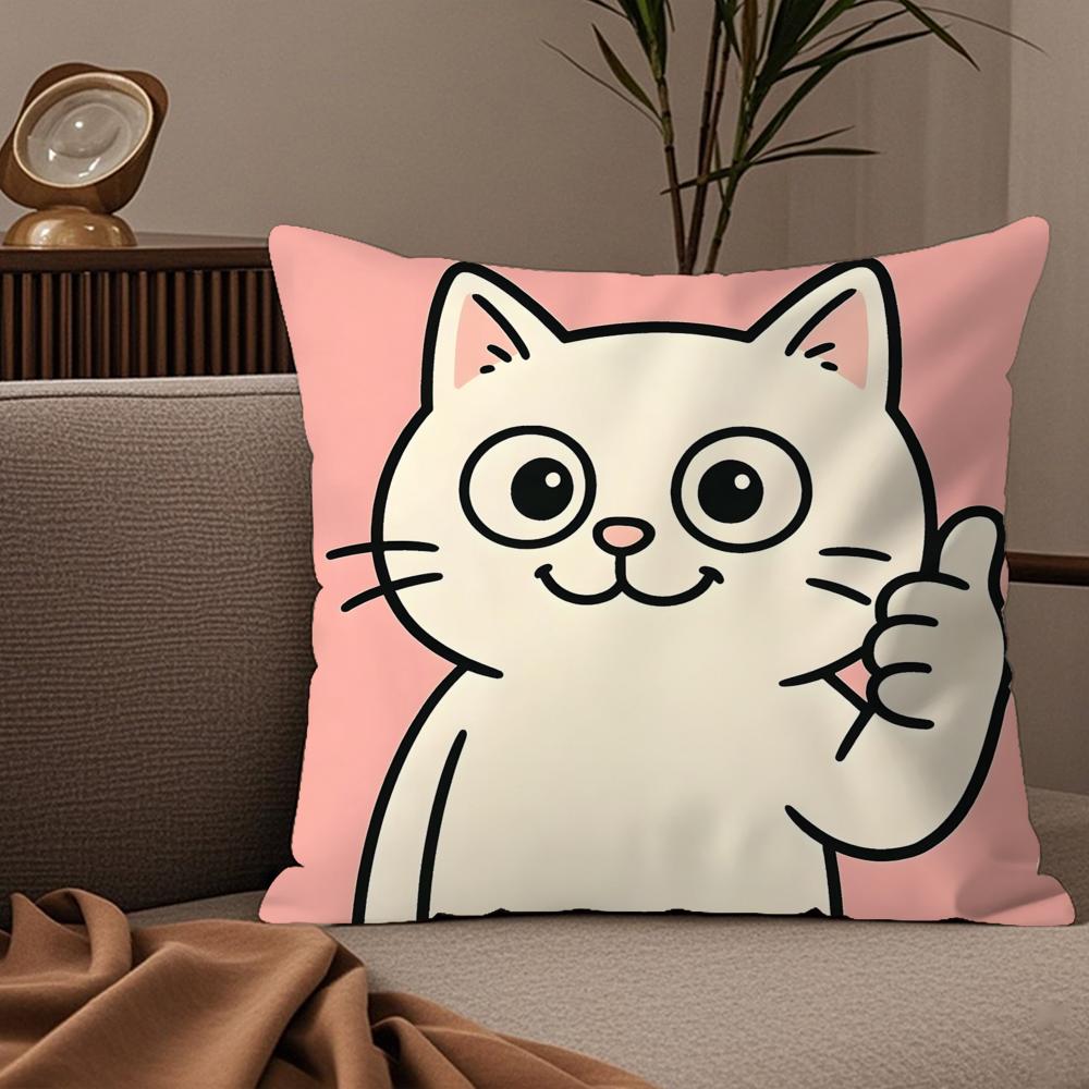 fashing cat funny party pattern Pillow Case Silky elegant Comfort Sofa Bed Invisible zipper