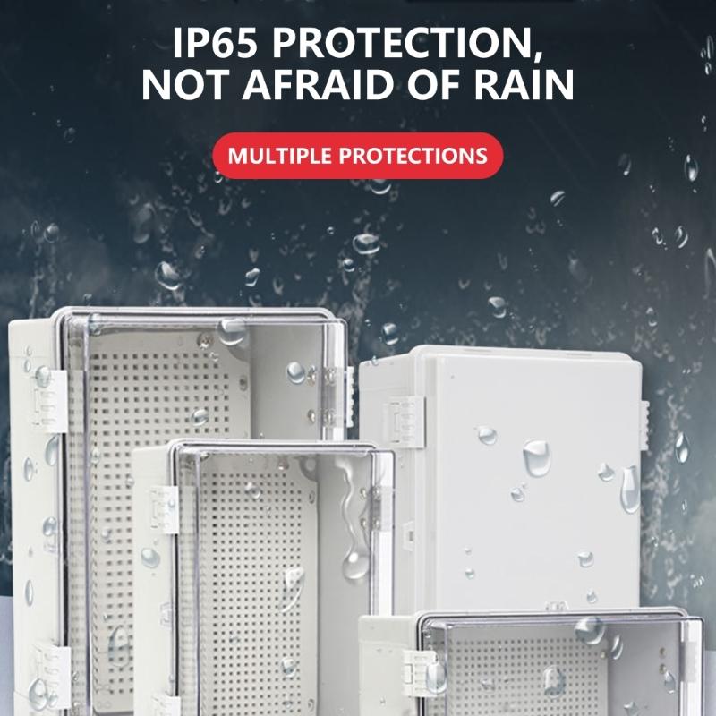 Dustproof Outdoor Electrical Box Electronic Instrument Hinge Case Waterproof Junction Box with Mounting Plate Enduring