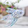 3pcs Beaded Blue Coral Reef Fish Blown Glass Christmas Ornament Home Bedroom Living Room Decor
