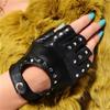 Driving Ride Motor Leather Mittens Punk Glove Fingerless Gloves