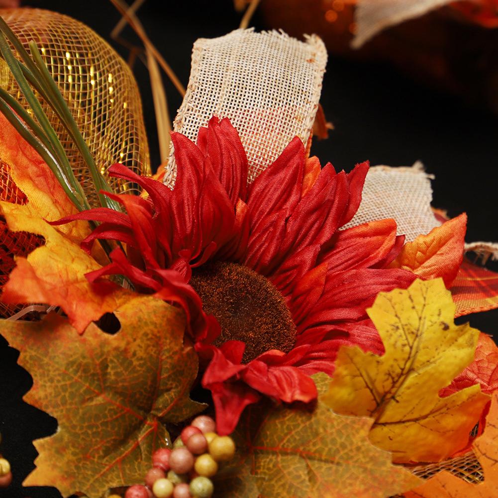 Fall Garland, 6Ft Hanging Fall Decor Maples Leaf Pumpkins Garland, Autumn Garland For Thanksgiving Halloween Harvest Mantle Fireplace Table Decor