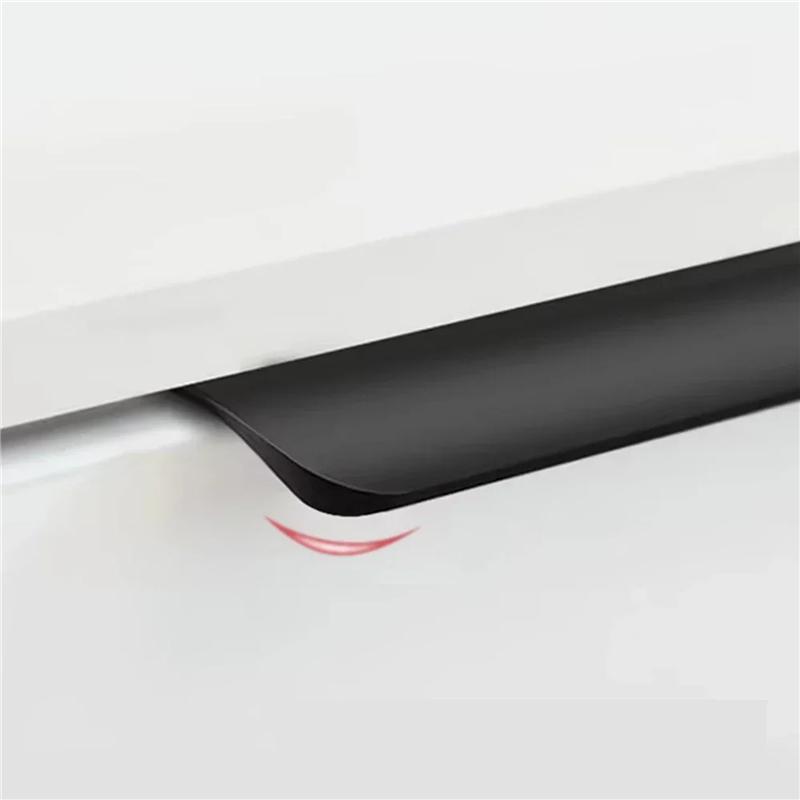 Модные белые длинные невидимые ручки для шкафа из алюминиевого сплава 80-150 мм, скрытые ручки для шкафов, ручки для ящиков, фурнитура для дверей шкафа