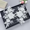 2PCS Handmade Pearls Embroidery Applique DIY Crafts Cloth Applique Exquisite Cloth Patch  Sewing