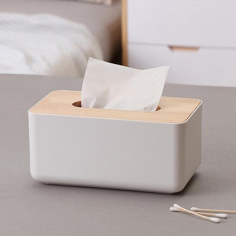 Napkin Box Wooden Covers Toilet Paper Solid Wooden Box Wooden Napkin Simple and Stylish Napkin Dispenser Home Dispenser Car Storage |