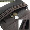Outdoor Products Long Wallet with Synthetic Leather, Card Slots, Bill Slots, Coin Purse, Stitching, Metal Plate, Black