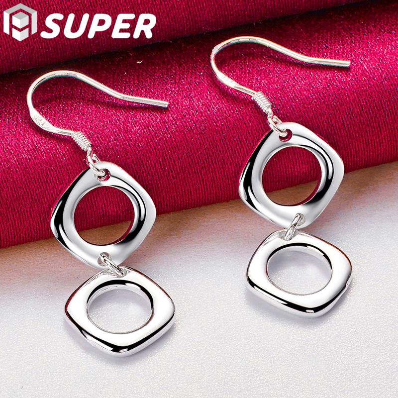 Серьги из стерлингового серебра 925 пробы с двухсторонним круглым отверстием, модные украшения