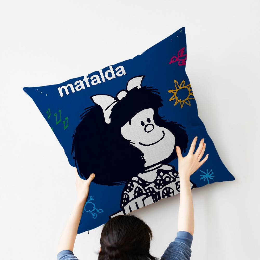 Cartoon Mafaldas Cushion Cover Pillowcase Upholstery Sofa Throw Pillow Home Decor Pillowcas