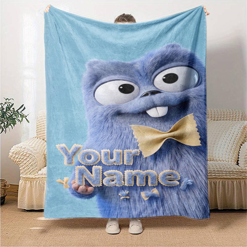Grizzy & Lemmings Customize Your Name Blanket Lightweight Personalized Blanket Warmthful Decor Perfect for Office Chair Home Decor Couch Seaside