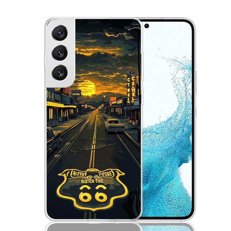 America Route 66 Phone Case For Samsung Galaxy S26 S25 Edge S24 S23 FE S22 Ultra S21 Plus S20 + Fundas Cover Coque Galaxy S25 S2