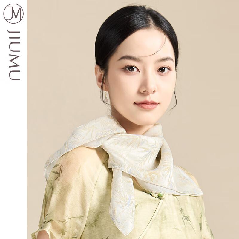 JIUMU Women's Mulberry Silk Square Scarf Shawl SJ006
