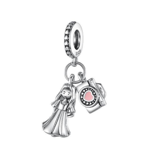 Стерлингового Серебра 925 пробы Love You Mom с двойным сердцем, висячие бусины с разрезом, подходят для оригинального модного браслета, сделай сам, для женщин, ювелирные изделия, подарок