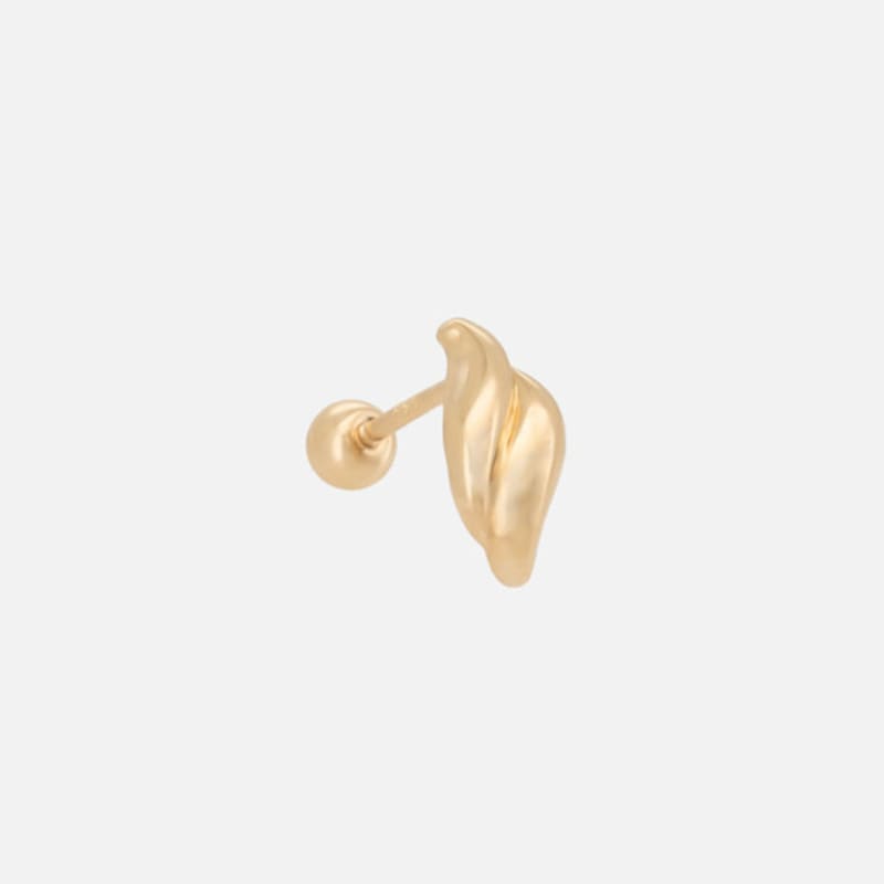 youngglow 14k bold shell wave piercing