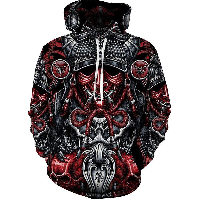 Trend Japanese Samurai Pattern Hoodies For Men Spring Autumn Long Sleeve Kids 3D Printed Pullover Loose Streetwear Harajuku Tops