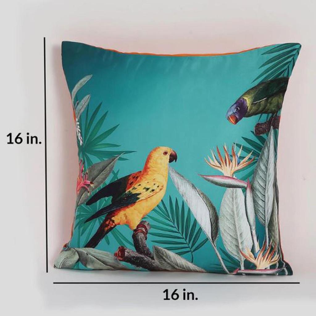 Чехол для подушки KOKO MAISON INC Talking Parrots Polystain (Упаковка из 2 шт.) | Закрытие клапаном | Цифровая печать